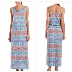 CAbi In the Sun #317 Ikat Aztex Tribal Print Cotton Modal Knit Maxi Dress szL